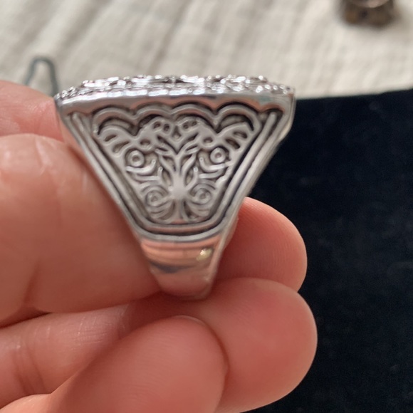Statement Ring Silver with Scroll Detail - Picture 11 of 12
